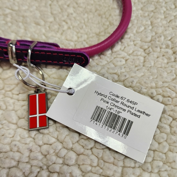 ✨NWT✨ Hund Denmark 18" Pink and Purple Leather Dog Collar - Picture 3 of 6